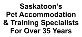 Saskatoon’s Pet Accommodation & Training Specialists For Over 35 Years